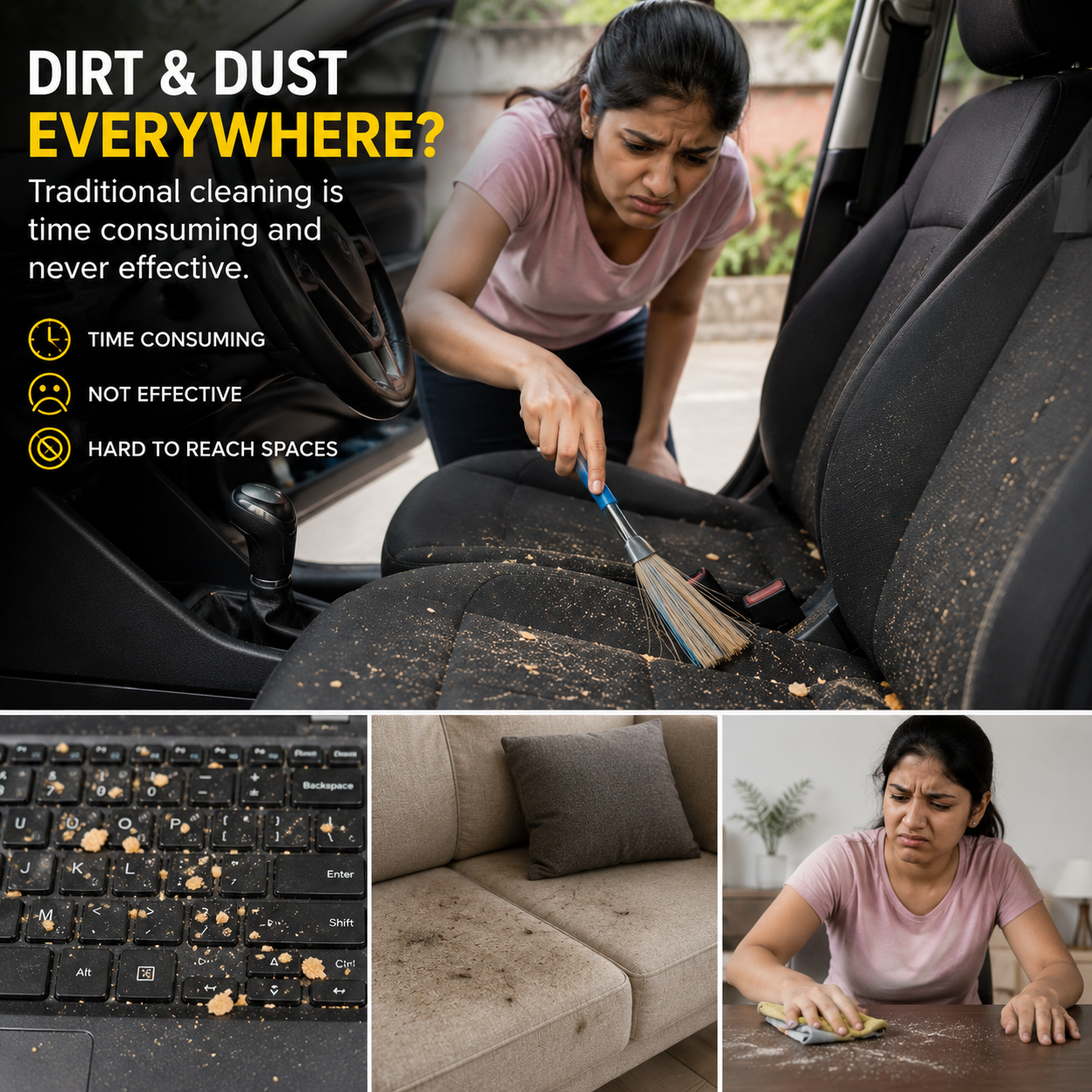 3-in-1 Portable Vacuum Cleaner | Cordless Car & Home Cleaning