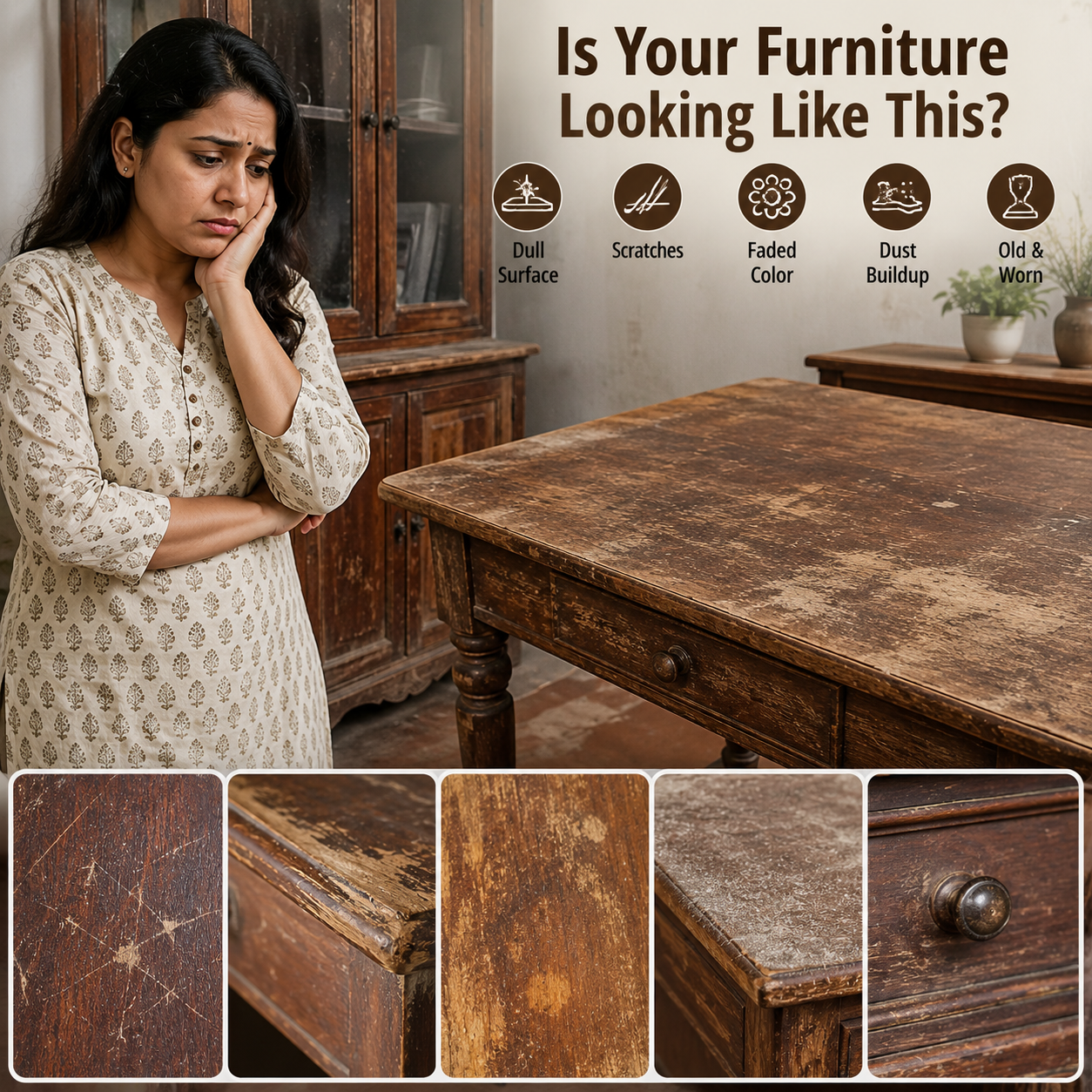BeeWax Wood Polish Spray (Buy 1 Get 1 Free) – Restore Shine & Protect Wooden Furniture
