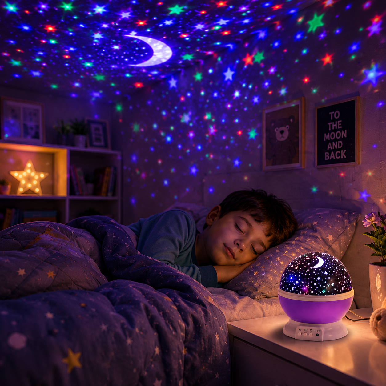 🌙 Dinosaur Egg Galaxy Projector Night Light