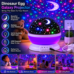 🌙 Dinosaur Egg Galaxy Projector Night Light