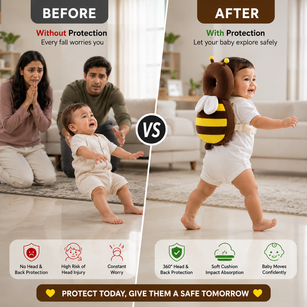 Baby Head Protector Cushion – Soft Safety Helmet For Crawling & Walking Babies