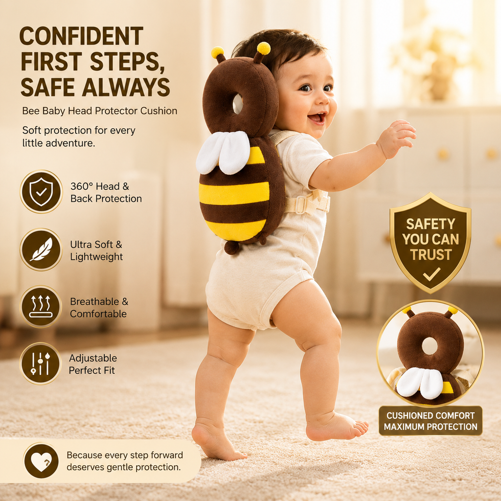 Baby Head Protector Cushion – Soft Safety Helmet For Crawling & Walking Babies
