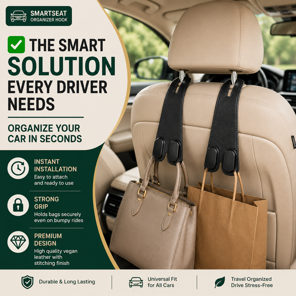 SmartSeat Organizer Hook™ | Turn Car Chaos Into Organized Space
