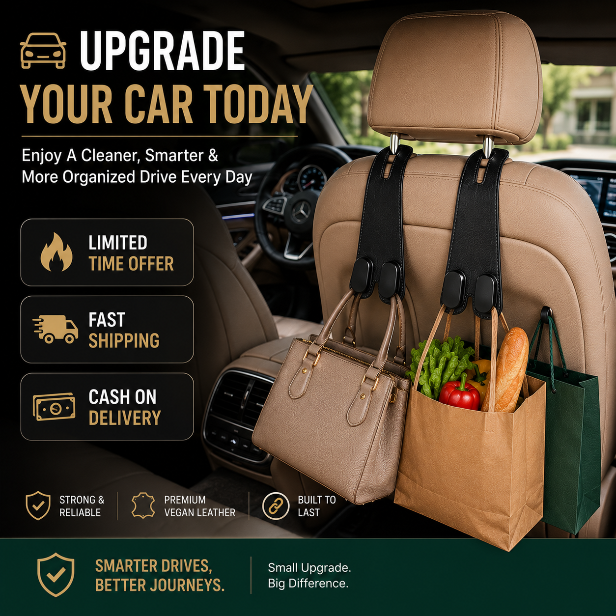 SmartSeat Organizer Hook™ | Turn Car Chaos Into Organized Space
