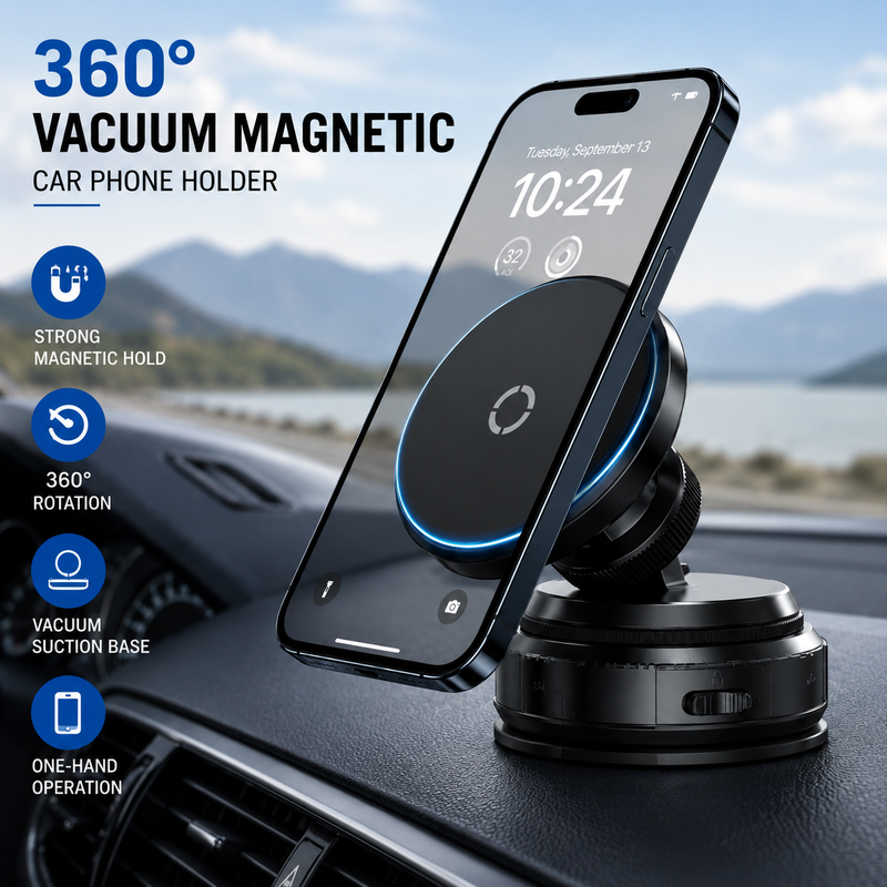 360° Vacuum Magnetic Car Phone Holder