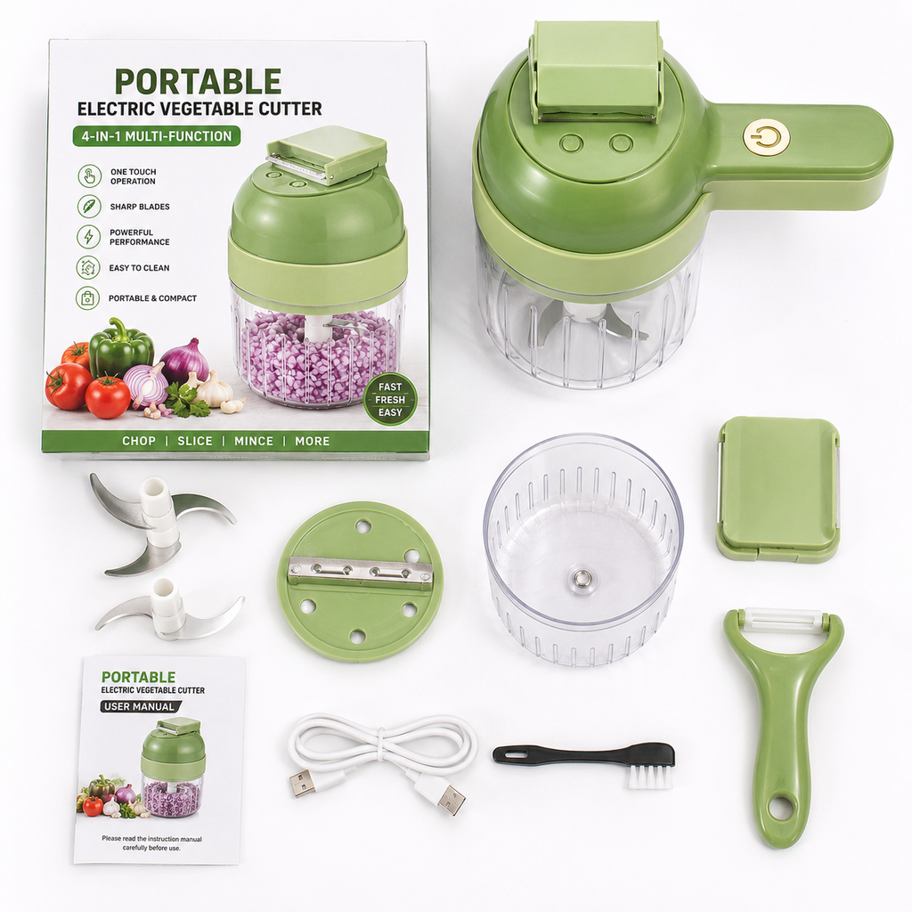 QuickChop™ Electric Vegetable Cutter Set – Smart Kitchen Prep Tool