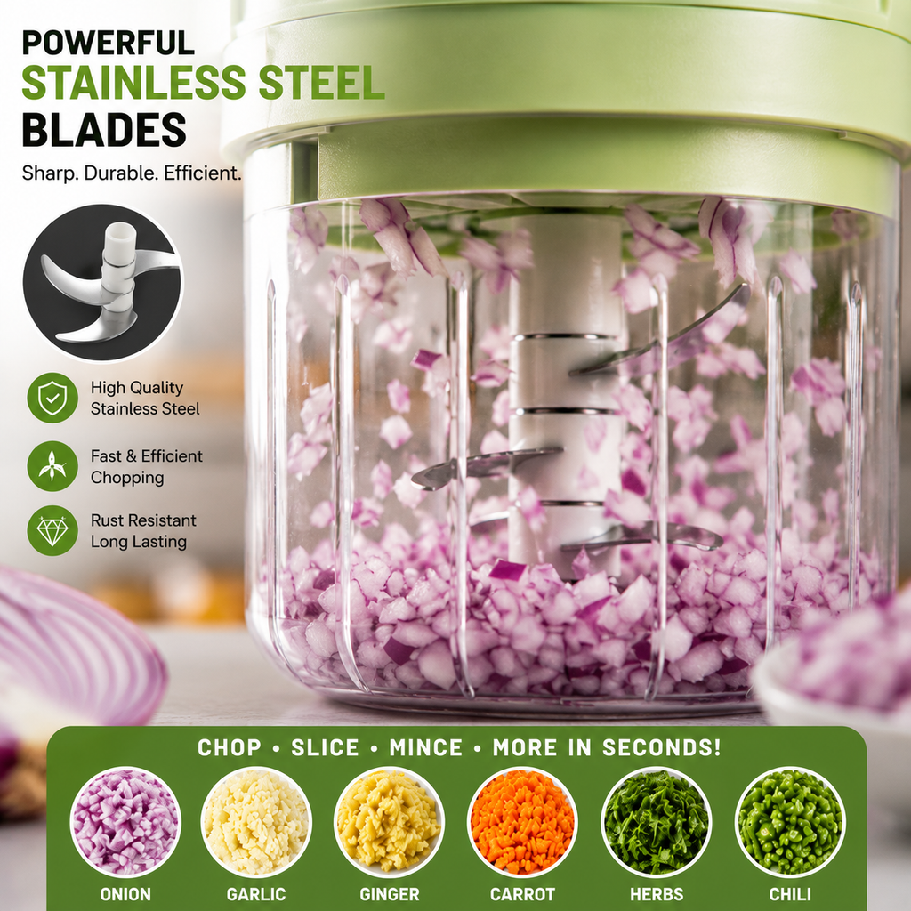 QuickChop™ Electric Vegetable Cutter Set – Smart Kitchen Prep Tool