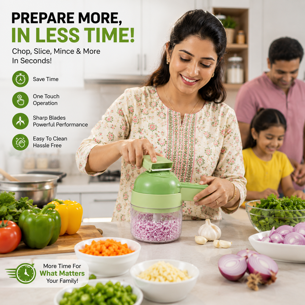 QuickChop™ Electric Vegetable Cutter Set – Smart Kitchen Prep Tool