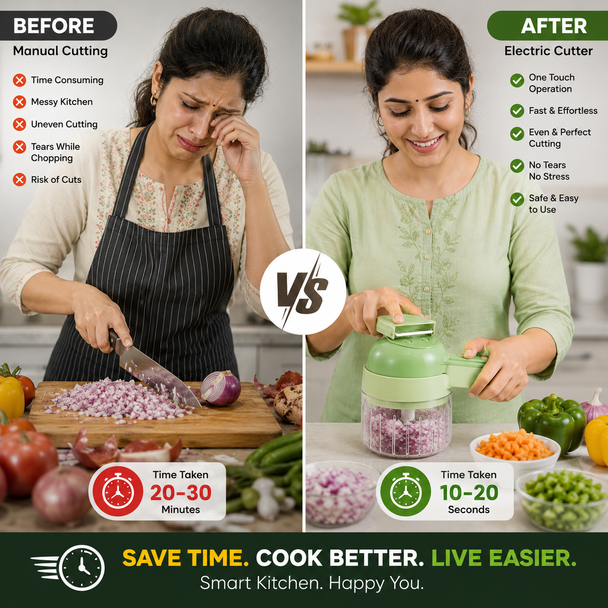 QuickChop™ Electric Vegetable Cutter Set – Smart Kitchen Prep Tool