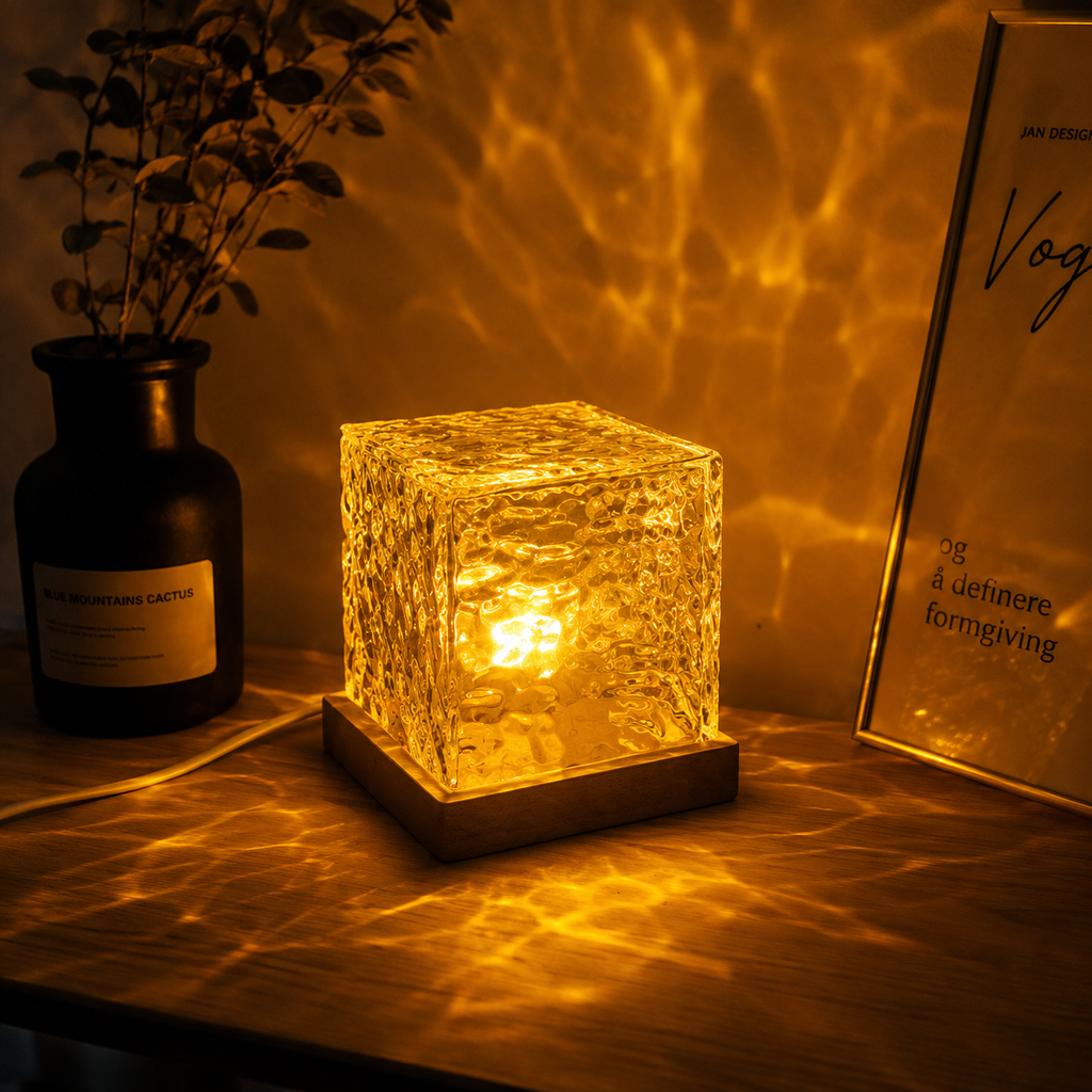 Rotating Water Ripple Aura Lamp | Luxury Ambient Night Light