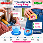 Multi Color Magic Foldable Portable Cups (Pack of 2) – Travel Friendly Collapsible Drinking Glass for Kids & Family